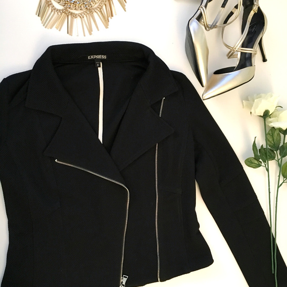 Express Jackets & Blazers - Express Moto Jacket in Black Knit